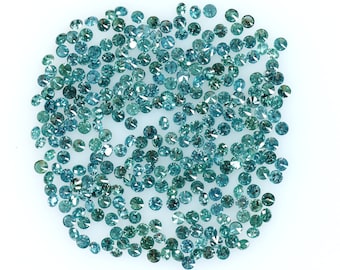 Naturalny luźny diament okrągły w kolorze niebieskim I1-I3, czystość 1,10 do 1,55 mm, 25 szt., partia NQ12