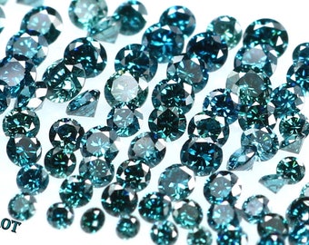 Natural Loose Diamond Round Blue Color VS1-SI1 Clarity 1.30 To 1.50 MM 25 Pcs Lot NQ9