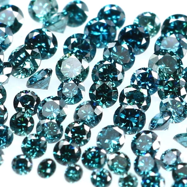 Natural Loose Diamond Round Blue Color VS1-SI1 Clarity 1.30 To 1.50 MM 25 Pcs Lot NQ9