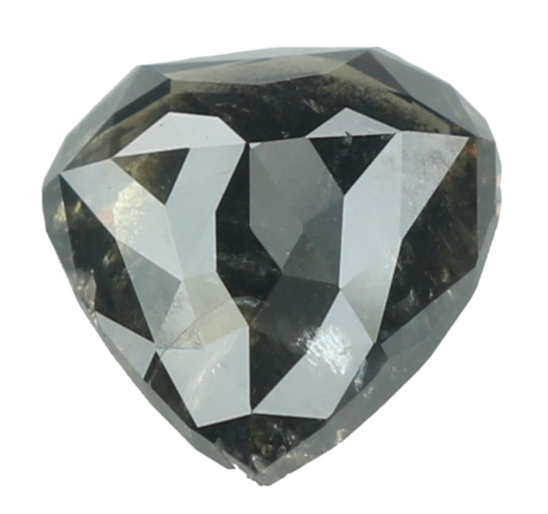 0.85 Ct Natural Loose Diamond Heart Black Grey Color I2 Clarity 6.40 MM N7701