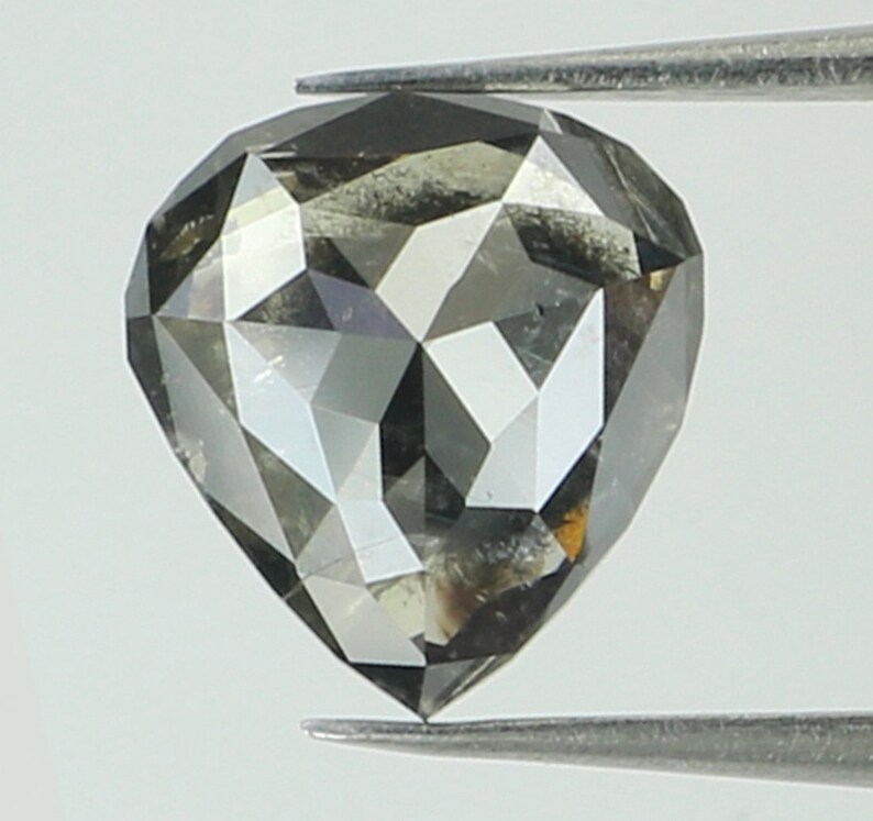 0.85 Ct Natural Loose Diamond Heart Black Grey Color I2 Clarity 6.40 MM N7701