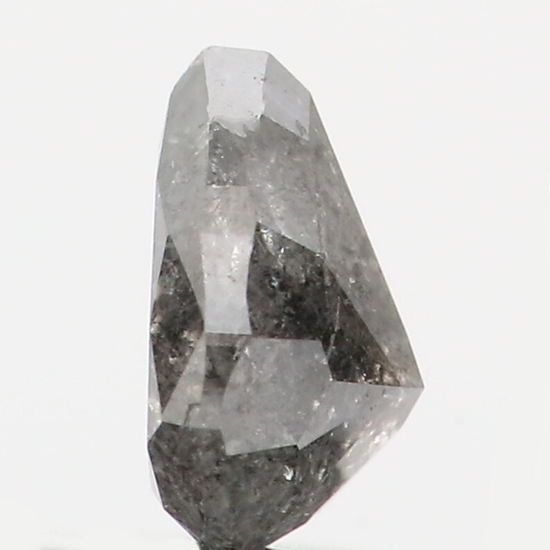 0.39 Ct Natural Loose Diamond Pear Black Grey Salt And Pepper Color 5.05 MM N9875