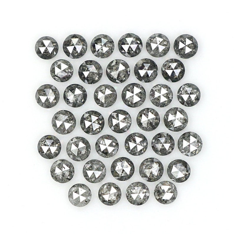 Natural Loose Rose Cut Salt And Pepper Diamond Black Grey Color 1.11 CT 1.80 MM Round Rose Cut Shape Diamond shops N1607
