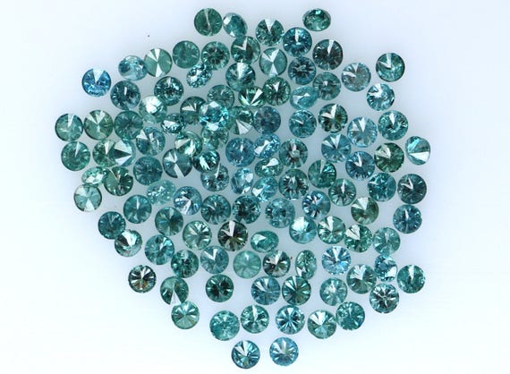 Diamants Ronds 1.3mm Couleur Bleue - Zircone Cubique, Pureté Excellente - Pour Boucles D'oreilles
