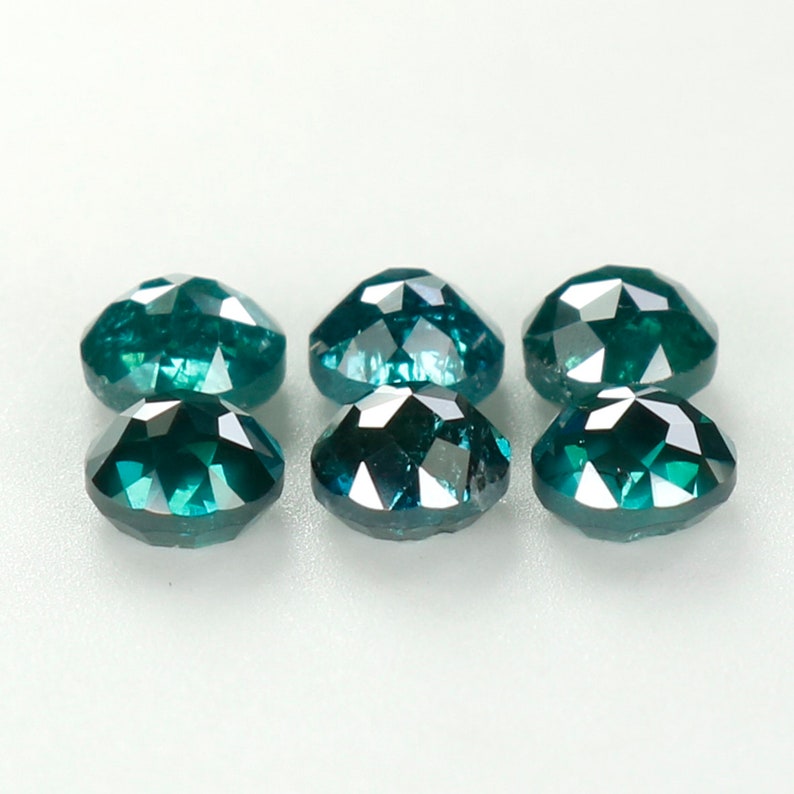 1.12 Ct Natural Loose Diamond Round Rose Cut Blue Color 6 pcs N474