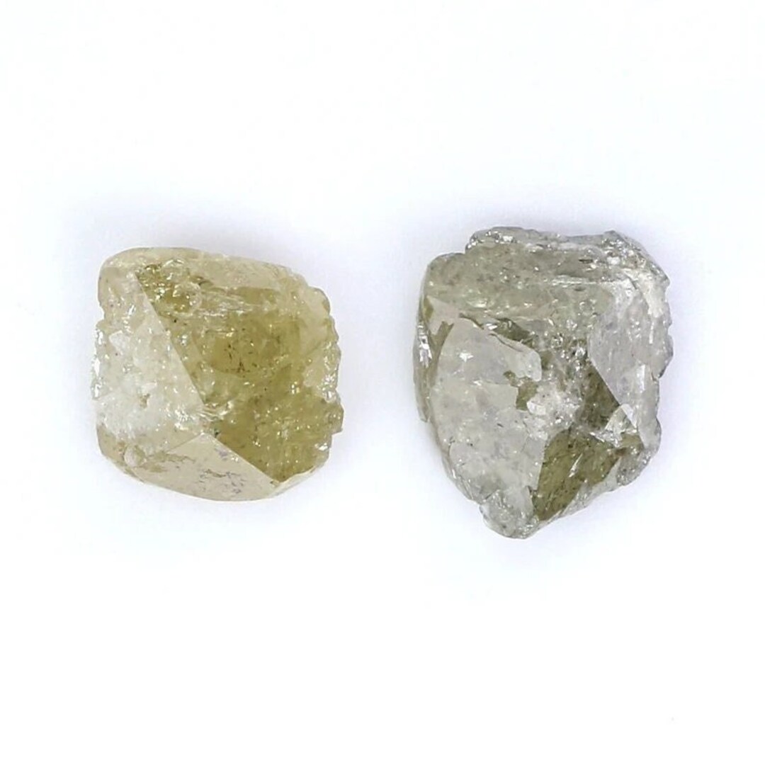 3.38 CT Natural Loose Rough Diamond Yellow Grey Color Rough Diamond 6. ...