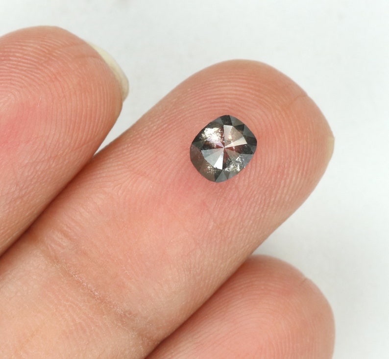 0.61 Ct Natural Loose Diamond Oval Black Grey Salt And Pepper Color I3 Clarity 5.30 MM N7694