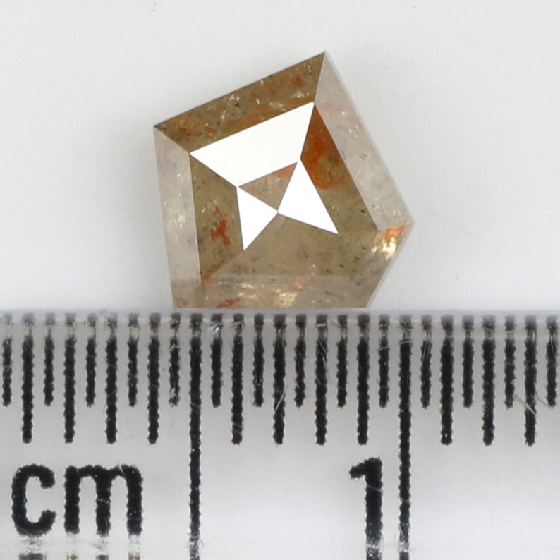 1.00 Ct Natural Loose Diamond Pentagon Yellow Grey Color 6.65 MM N485