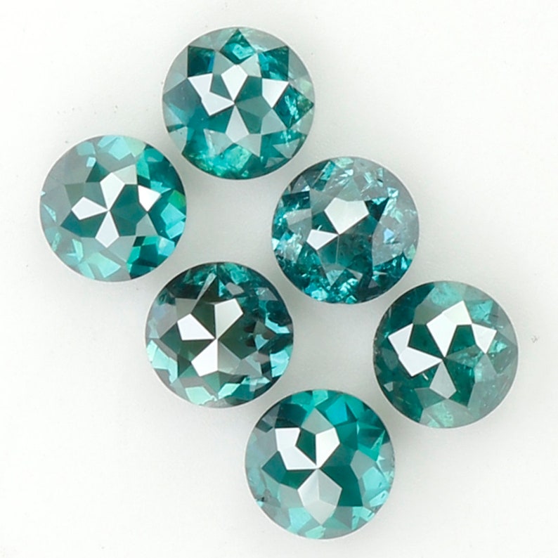 1.12 Ct Natural Loose Diamond Round Rose Cut Blue Color 6 pcs N474