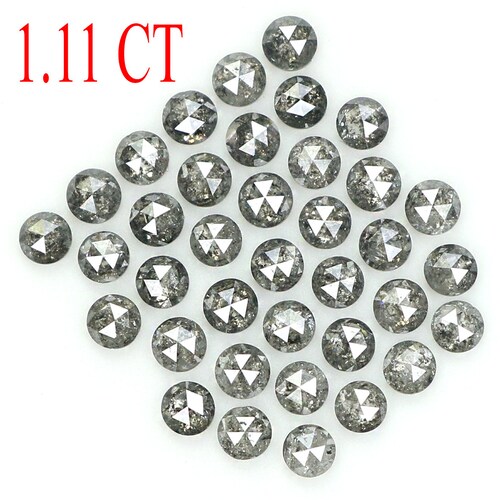 Natural Loose Rose Cut Salt And Pepper Diamond Black Grey Color 1.11 CT 1.80 MM Round Rose Cut Shape Diamond shops N1607
