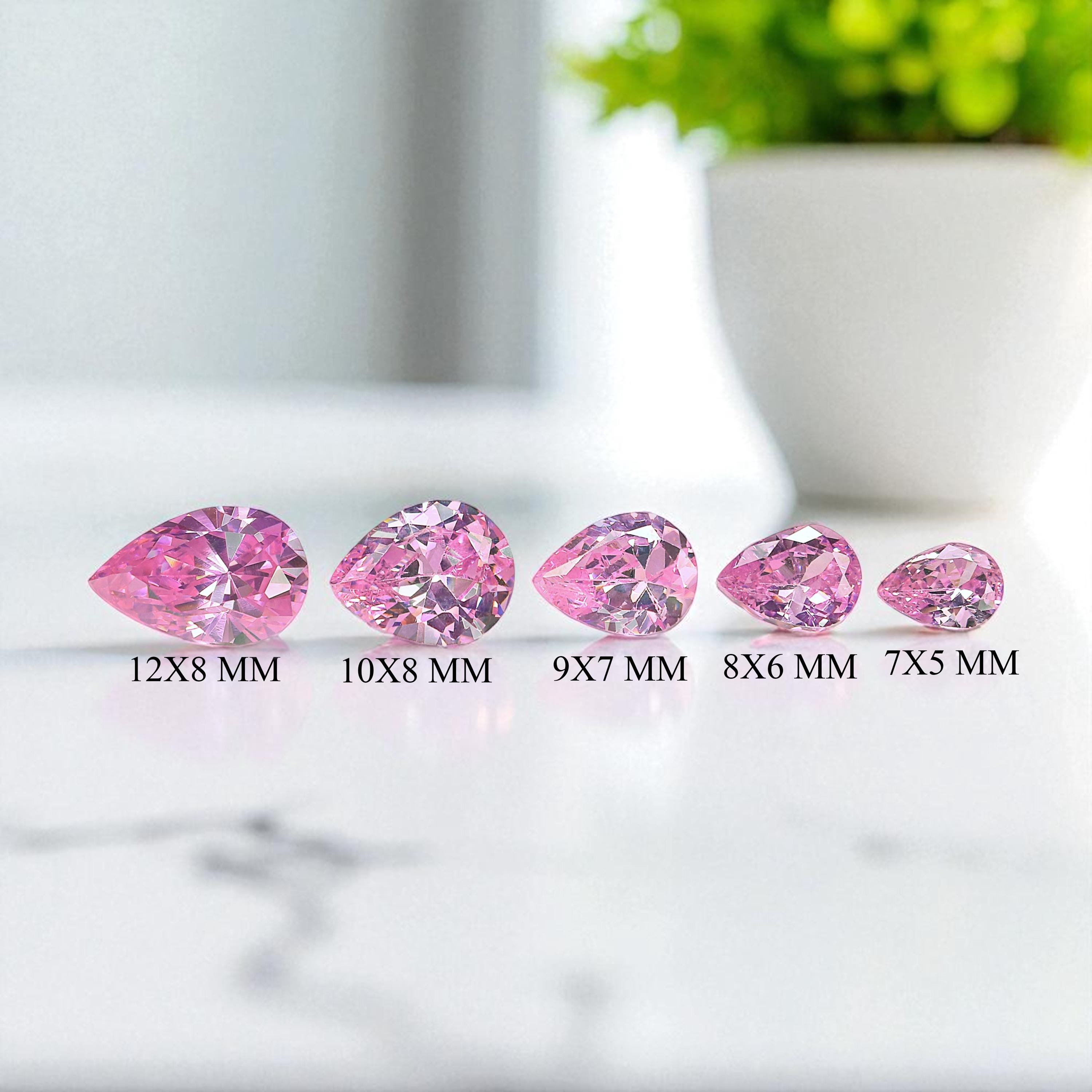 Pear Pink Tourmaline Cubic Zirconia Stones CZ Stones Pear American
