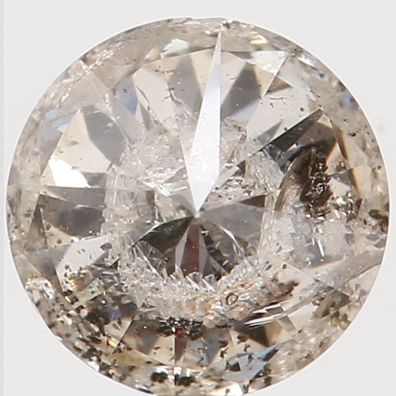 0.34 Ct Natural Loose Diamond Round Brown Color I3 Clarity Etsy