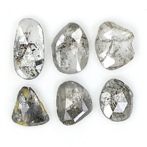 0.93 CT Natural Loose Slice Cut Diamond Salt And Pepper Slice Cut Diamond 3.65 MM Natural Loose Slice Cut Black Grey Color Diamond NQ1641