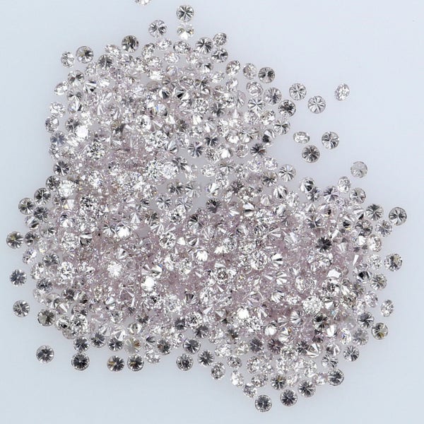 Diamant naturel rond en vrac, couleur rose, pureté SI1 de 0,80 à 1,00 mm, lot de 25 pièces NQ23