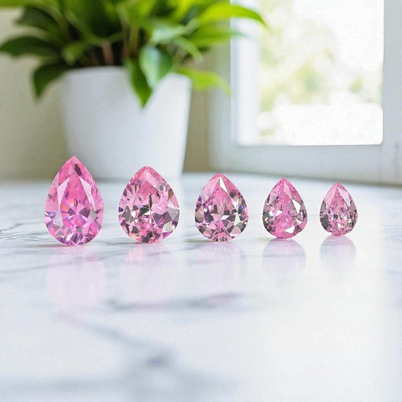 Pear Pink Tourmaline Cubic Zirconia Stones CZ Stones Pear American