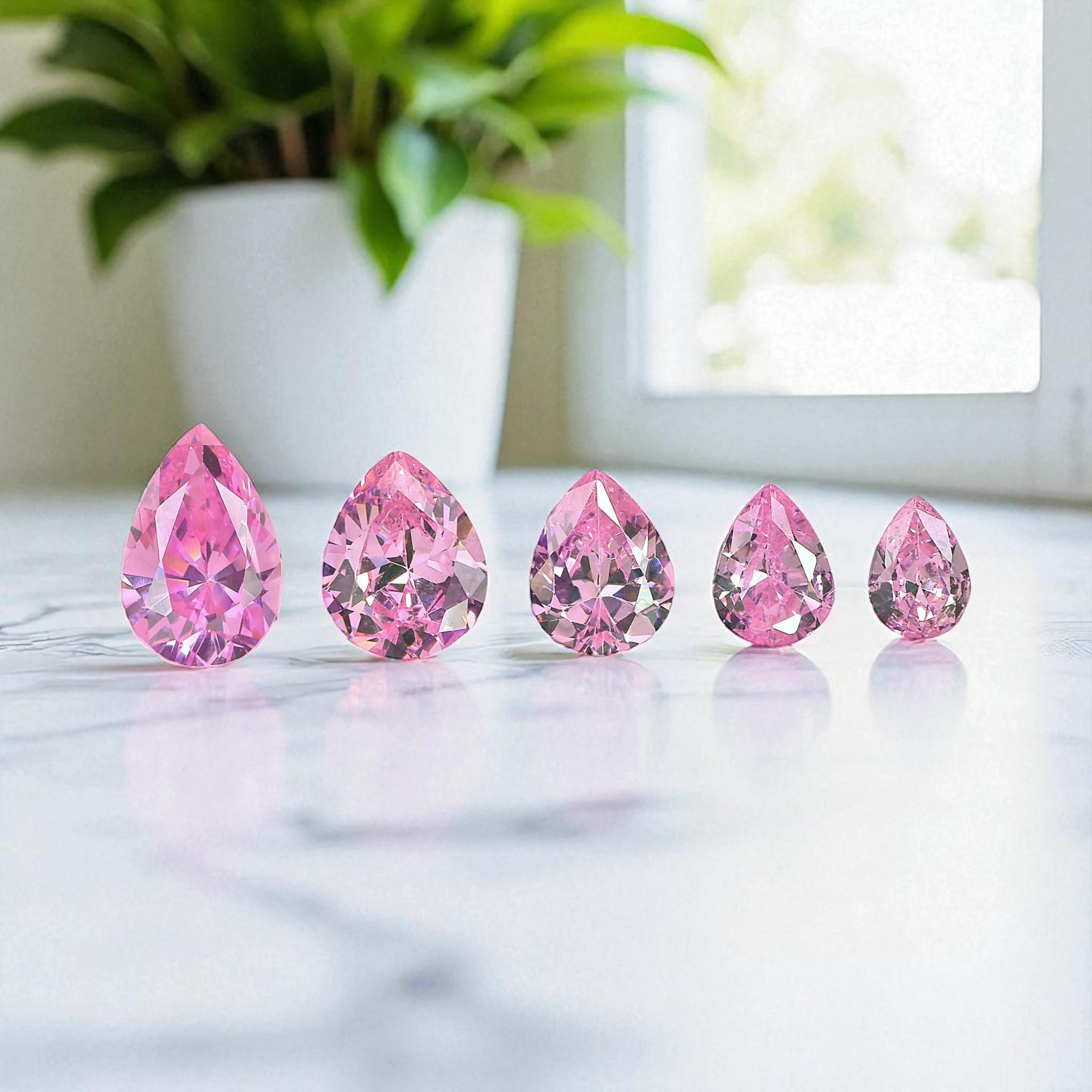 Pear Pink Tourmaline Cubic Zirconia Stones CZ Stones Pear American