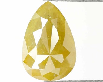 2.32 CT Natural Loose Pear Shape Diamond Yellow Color Pear Cut Diamond 10.00 MM Natural Loose Diamond Yellow Pear Rose Cut Diamond QN735