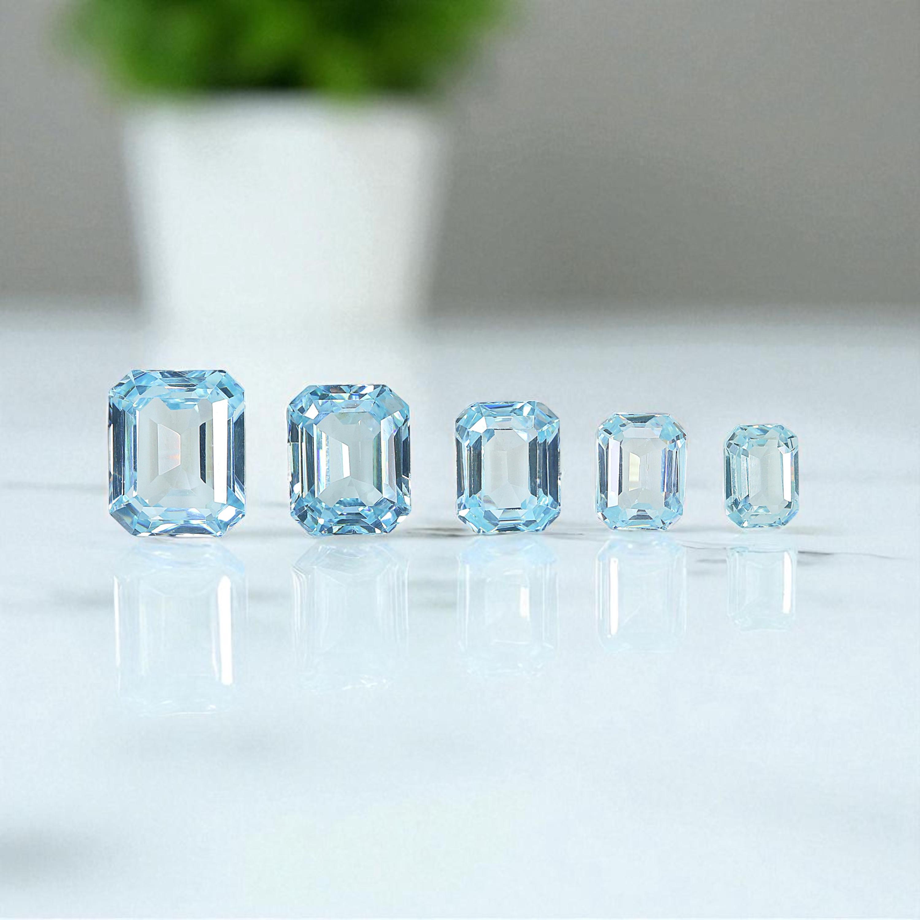 エメラルドブルー アクアマリン ストーン キュービックジルコニア CZ