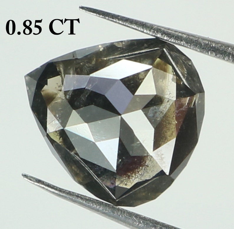 0.85 Ct Natural Loose Diamond Heart Black Grey Color I2 Clarity 6.40 MM N7701