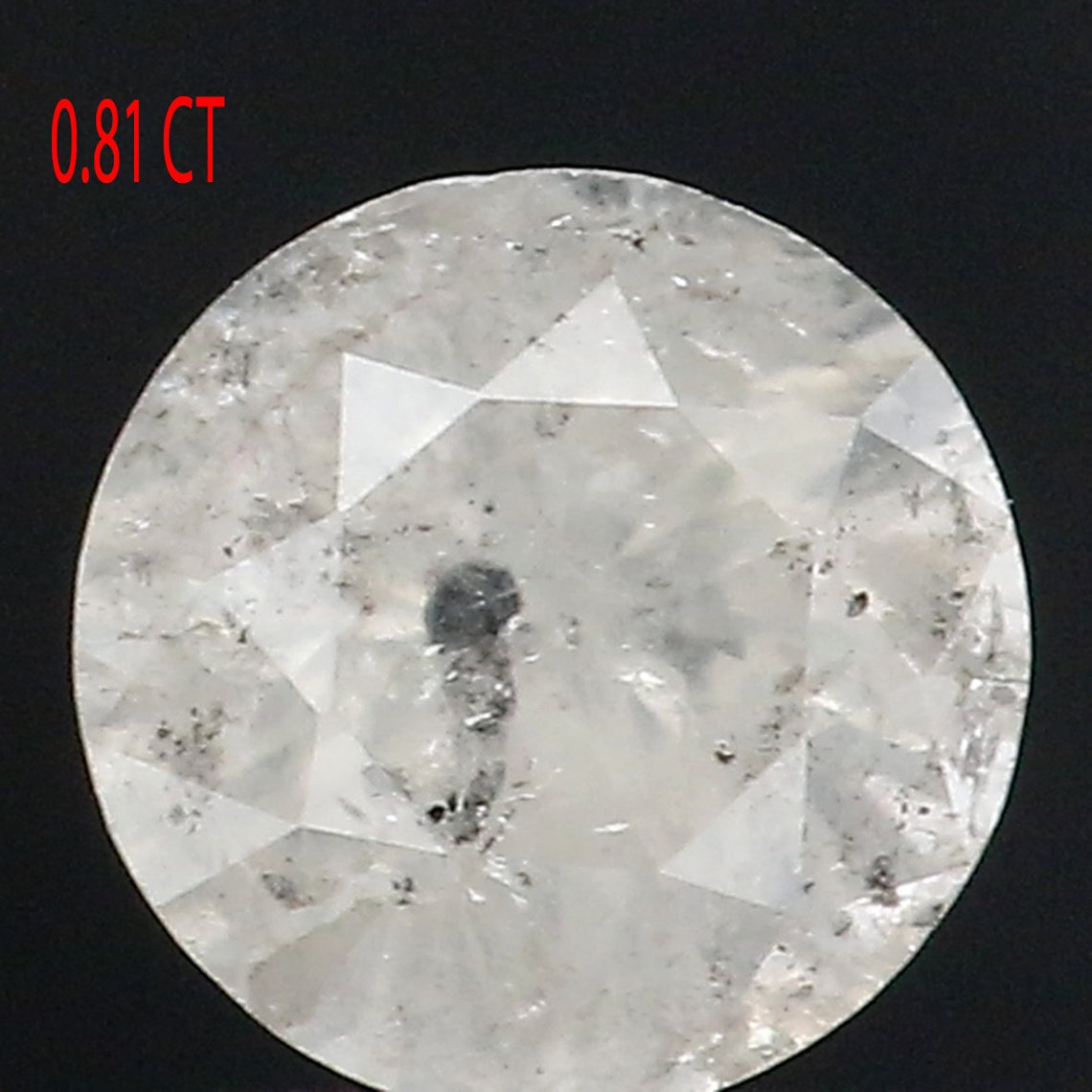 0.81 Ct Natural Loose Diamond Round Milky Grey Color 5.75 MM Etsy