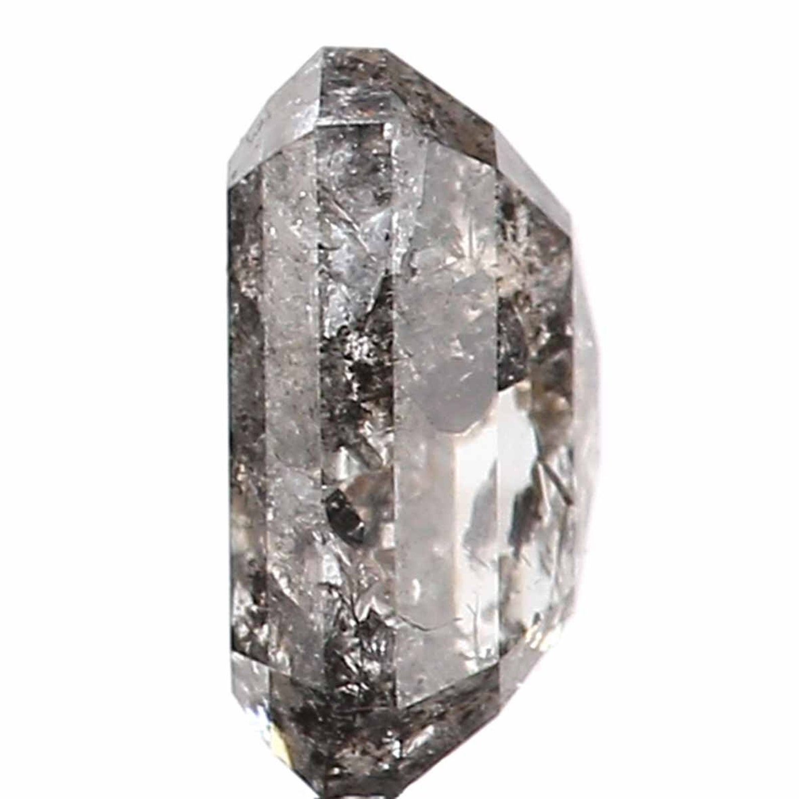0.96 CT Emerald Cut Diamond Salt And Pepper Diamond Natural Etsy