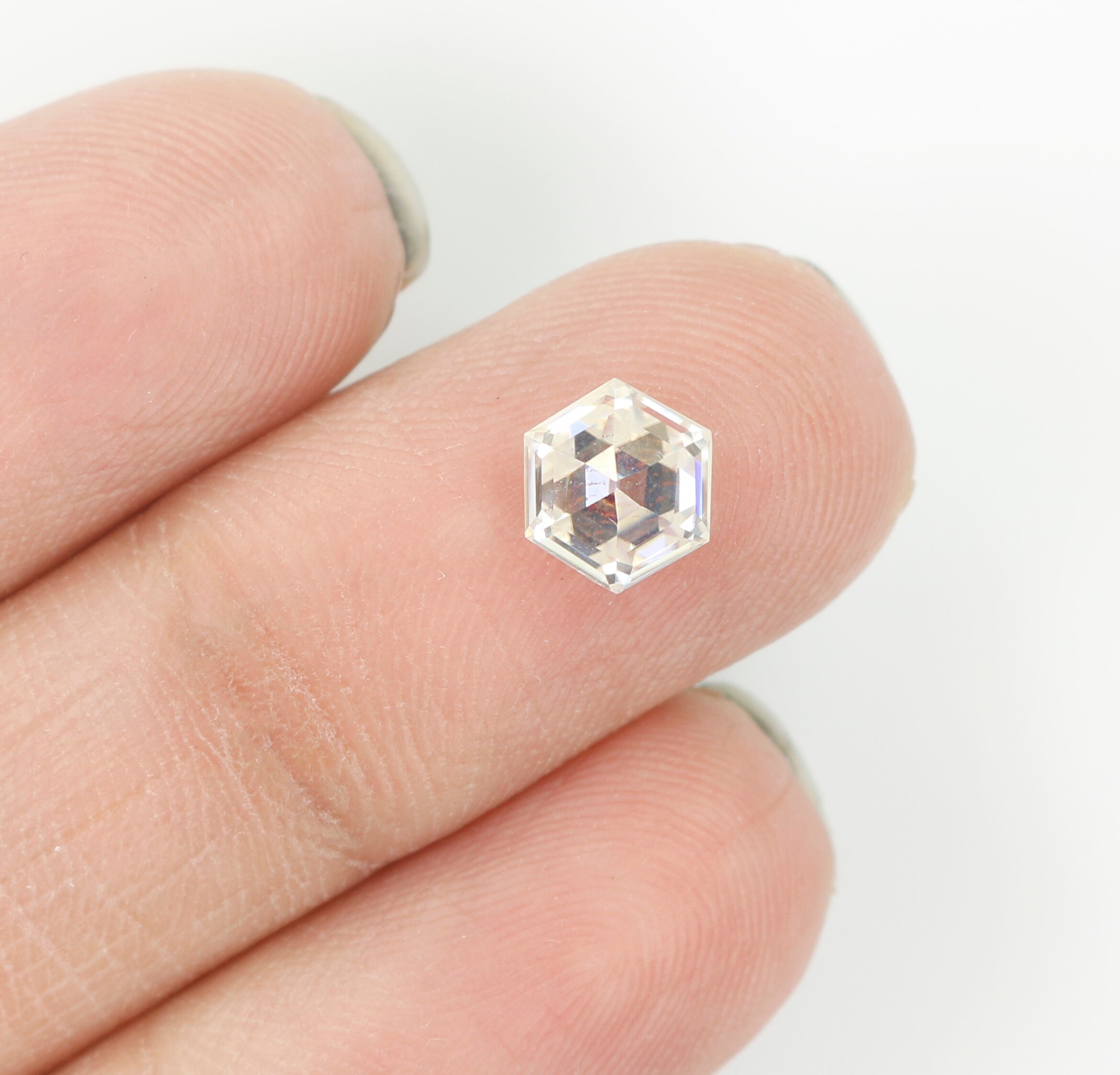 0.95 Ct Moissanite Diamond Hexagon Cut Moissanite White Etsy