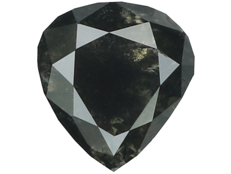 0.85 Ct Natural Loose Diamond Heart Black Grey Color I2 Clarity 6.40 MM N7701