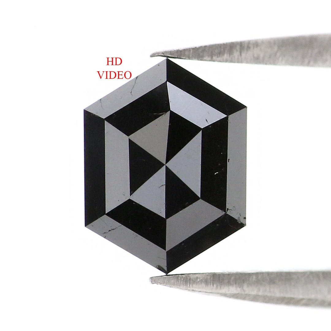 Natural Loose Hexagon Diamond Black Color Hexagon Diamond Etsy