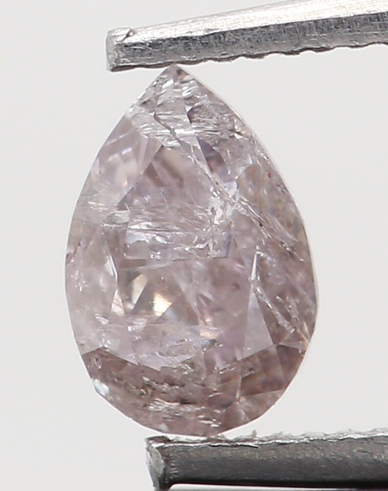 0.13 Ct Natural Loose Diamond Pear Pink Color I2 Clarity 3.90 MM N7725