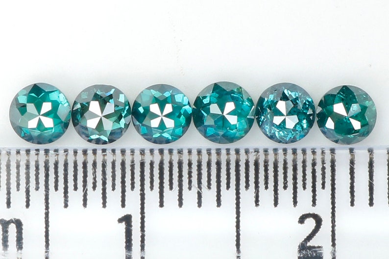 1.12 Ct Natural Loose Diamond Round Rose Cut Blue Color 6 pcs N474