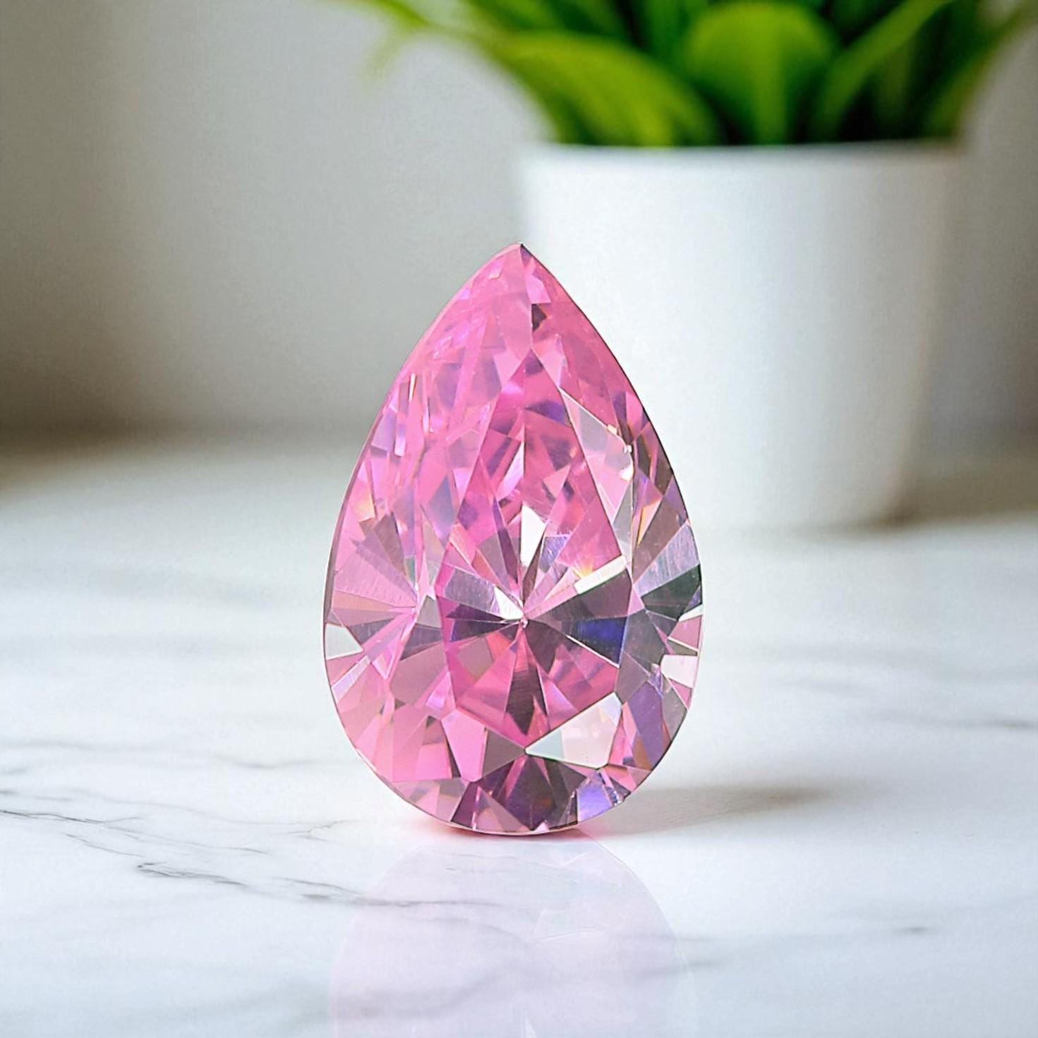 Pear Pink Tourmaline Cubic Zirconia Stones CZ Stones Pear American