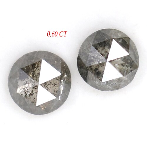 Natural Loose Rose Cut Salt And Pepper Diamond Black Grey Color 0.60 CT 4.10 MM Round Rose Cut Shape shops Diamond N9314