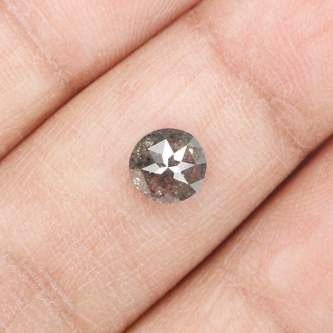 0.78 Ct Natural Loose Diamond Round Rose Cut Diamond Black Etsy