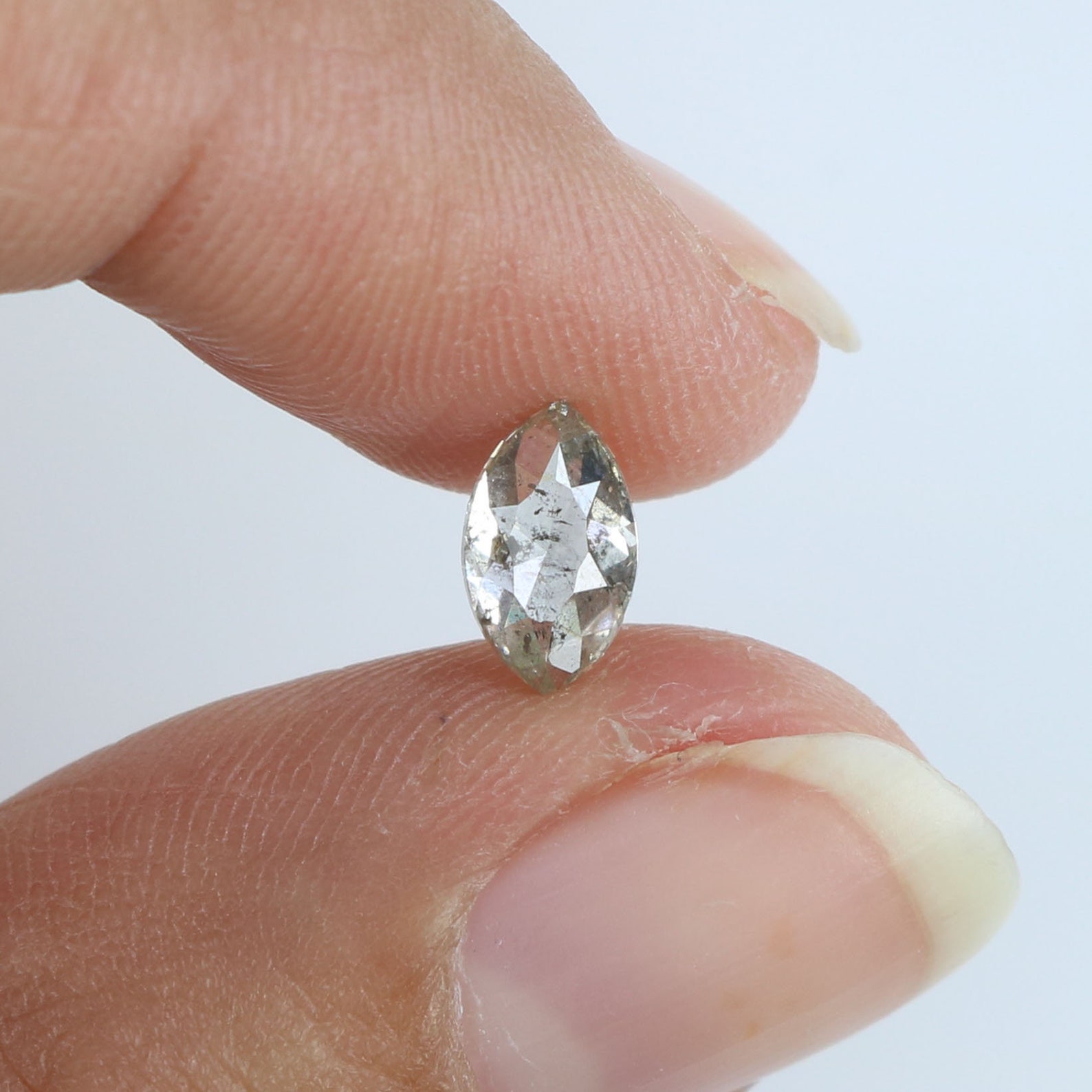 0.60 Ct Natural Loose Diamond Marquise Grey Salt And Pepper Etsy
