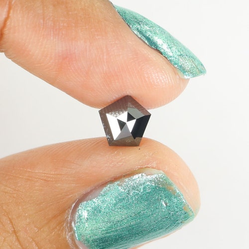 0.60 Ct Natural Loose Diamond, Pentagon Diamond, Black shops Diamond, Real Diamond, Antique Diamond, Minimal Diamond, Rustic Diamond, N661