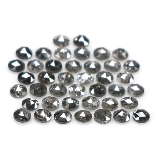 Natural Loose Rose Cut Salt And Pepper Diamond Black Grey Color 1.17 CT 1.80 MM Round Rose Cut shops Shape Diamond N1845
