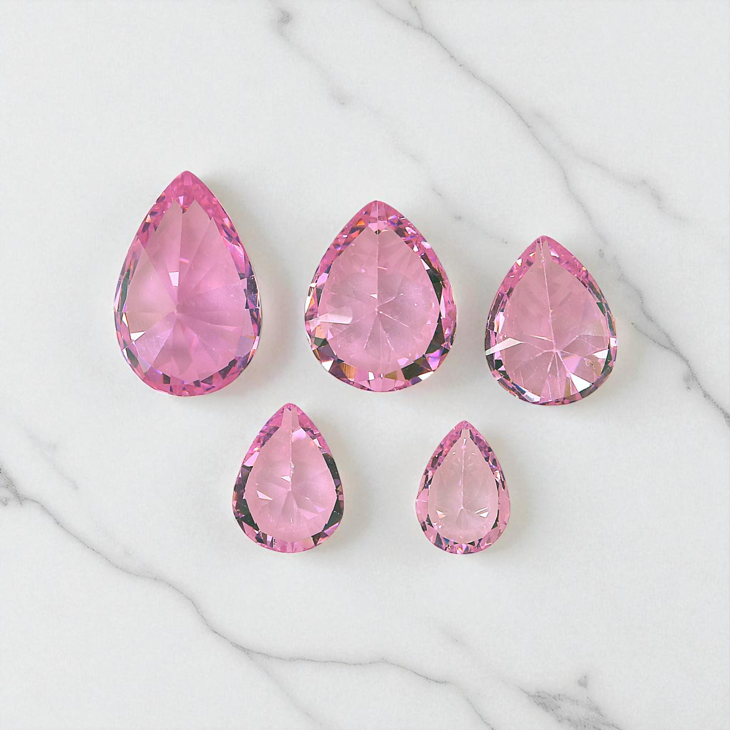 Pear Pink Tourmaline Cubic Zirconia Stones CZ Stones Pear American