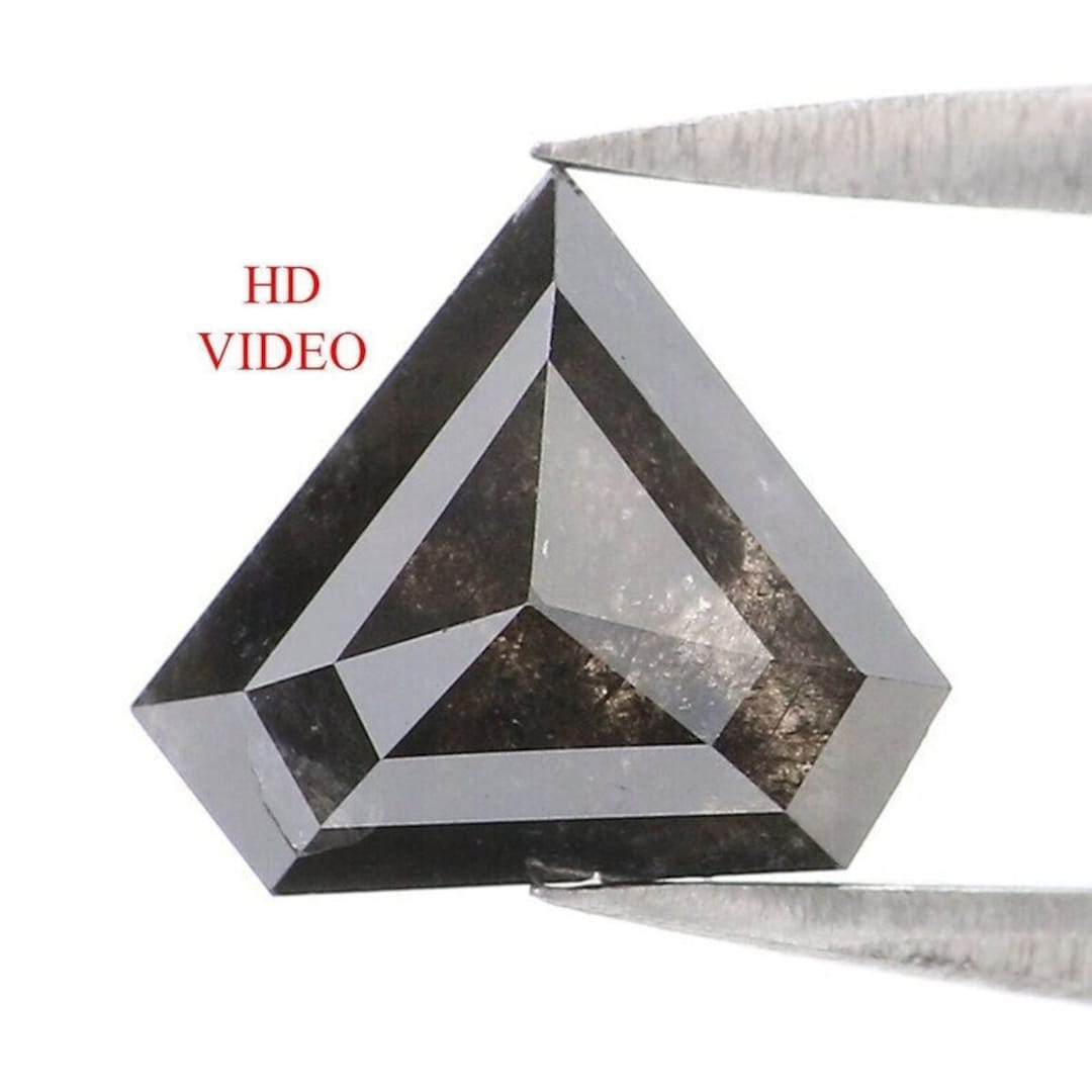 1.44 CT Natural Loose Shield Shape Diamond Black Color Shield Cut ...