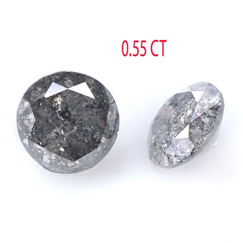 Natural Loose Round Salt And Pepper Diamond Black Grey Color 0.55 CT 3.70 MM Round Brilliant shops Cut Diamond N302
