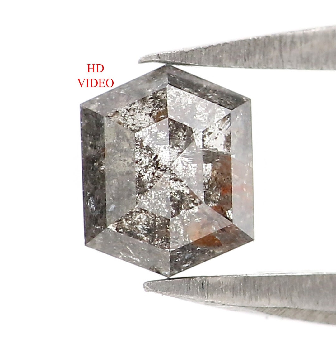 Natural Loose Hexagon Diamond Salt and Pepper Hexagon Etsy