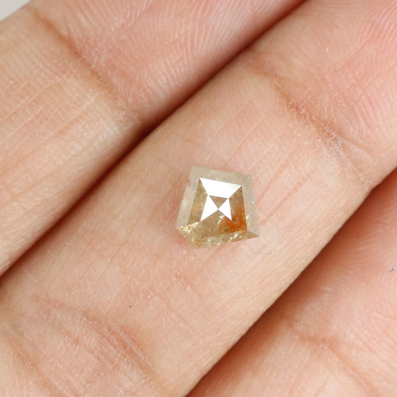 1.00 Ct Natural Loose Diamond Pentagon Yellow Grey Color 6.65 MM N485