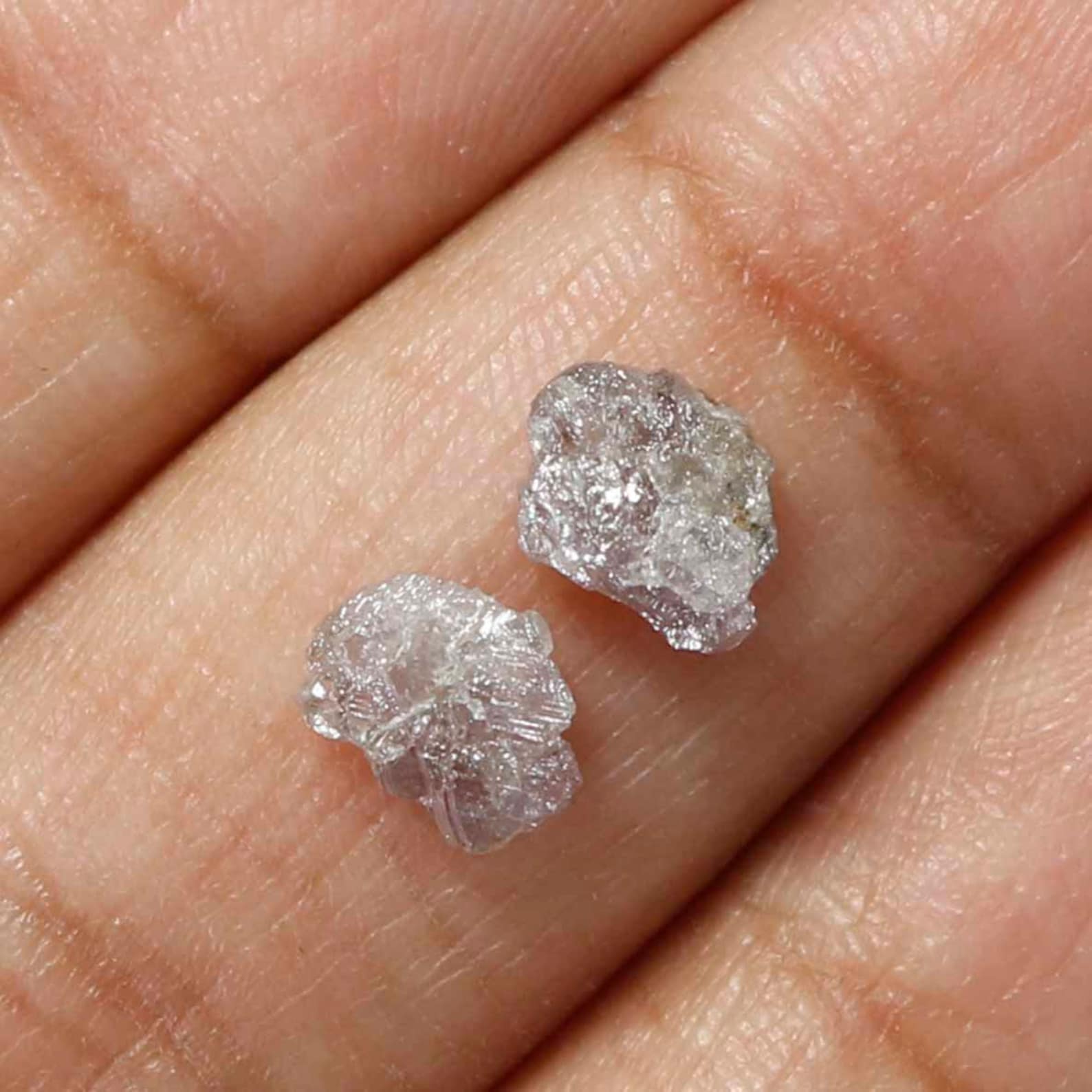 Gems For Jewels Rohdiamant-Würfel 3-4mm - Natürliche Grau-weiße Diamanten Für Schmuck