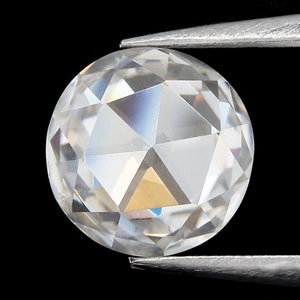 2.60 Ct White G H Color Moissanite Round Rose Cut Gemstone VS1 Clarity 9.00 MM GN84