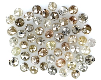 Natuurlijke losse diamanten roosgeslepen ronde vorm bruin fancy mix kleur I1-I2 zuiverheid 1,00 kt lot NQ16