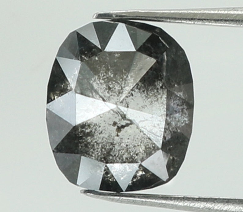 0.61 Ct Natural Loose Diamond Oval Black Grey Salt And Pepper Color I3 Clarity 5.30 MM N7694