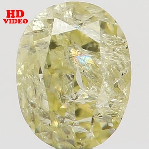 0.20 Ct Natural Loose Diamond Oval Yellow Color I2 Clarity 3.80 MM N7263