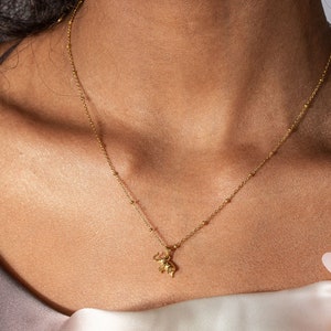 Dainty Elephant Pendant Necklace: 18k Gold Plated Stainless Steel