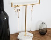 Solid Marble Gold Jewellery Stand Tree Organiser