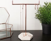 Solid Marble Gold Jewellery Stand Tree Organiser