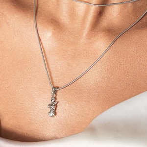Silver Goddess Body Pendant Necklace: Stainless Steel Snake Chain